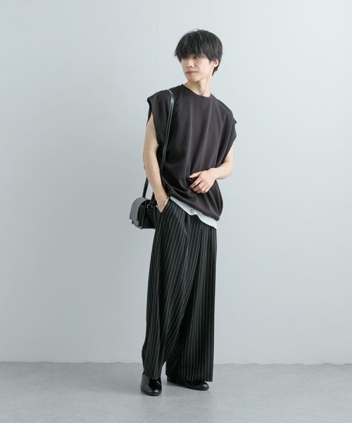 SENSE OF PLACE by URBAN RESEARCH(センスオブプレイスバイアーバンリサーチ)の「エクストラルーズドローコードノースリーブTシャツ(Tシャツ/カットソー・メンズ・グリーン/ブラック・MEDIUM/LARGE)」の15枚目の写真