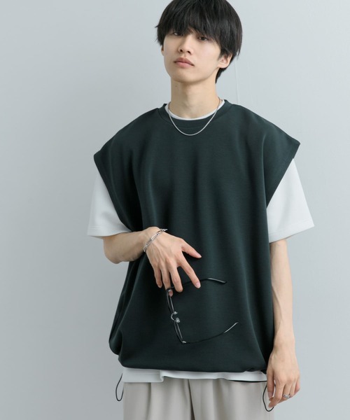 SENSE OF PLACE by URBAN RESEARCH(センスオブプレイスバイアーバンリサーチ)の「エクストラルーズドローコードノースリーブTシャツ(Tシャツ/カットソー・メンズ・グリーン/ブラック・MEDIUM/LARGE)」の18枚目の写真