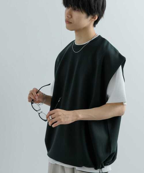 SENSE OF PLACE by URBAN RESEARCH(センスオブプレイスバイアーバンリサーチ)の「エクストラルーズドローコードノースリーブTシャツ(Tシャツ/カットソー・メンズ・グリーン/ブラック・MEDIUM/LARGE)」の19枚目の写真
