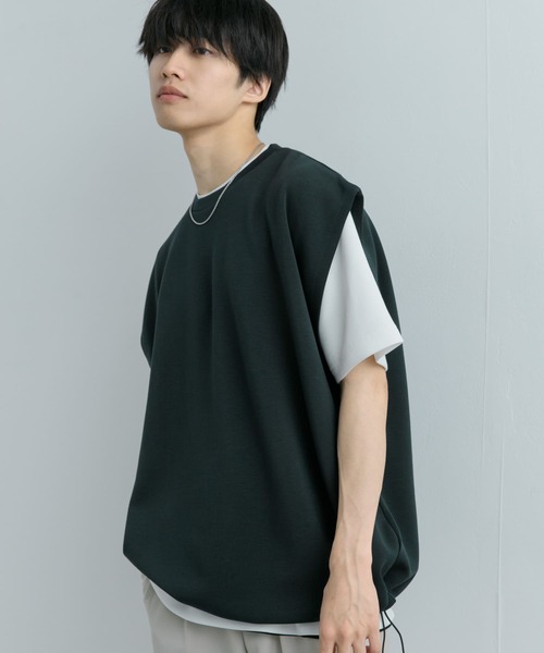 SENSE OF PLACE by URBAN RESEARCH(センスオブプレイスバイアーバンリサーチ)の「エクストラルーズドローコードノースリーブTシャツ(Tシャツ/カットソー・メンズ・グリーン/ブラック・MEDIUM/LARGE)」の20枚目の写真