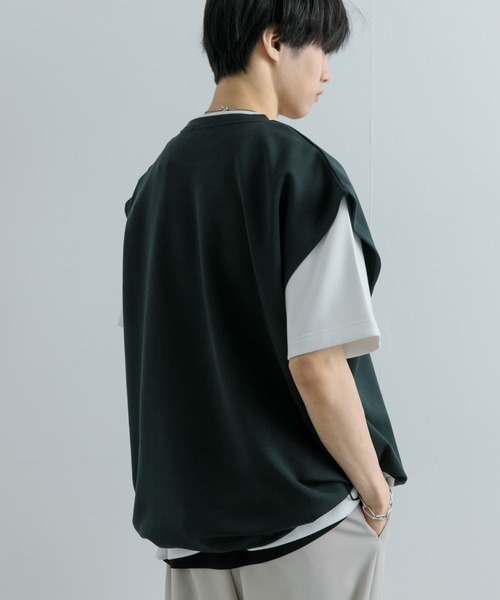 SENSE OF PLACE by URBAN RESEARCH(センスオブプレイスバイアーバンリサーチ)の「エクストラルーズドローコードノースリーブTシャツ(Tシャツ/カットソー・メンズ・グリーン/ブラック・MEDIUM/LARGE)」の21枚目の写真
