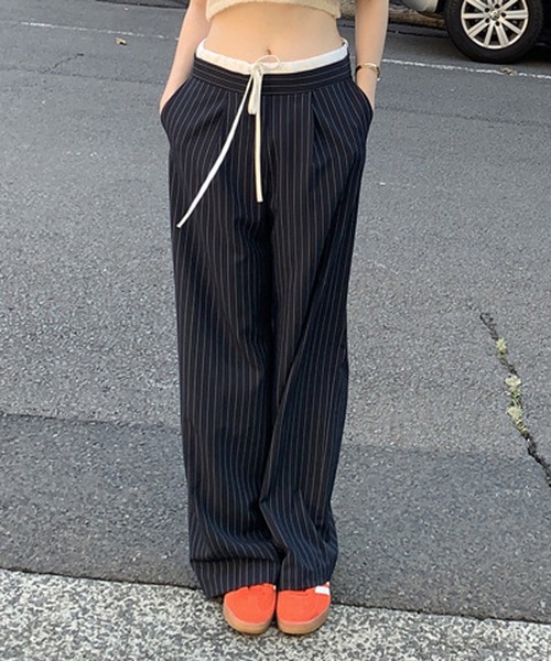 HALEY PESCA（ヘーリーペスカ）の「HALEY PESCA/ダブルウエスト　イージースラックス（スラックス・レディース・ネイビー/グレー・FREE/SMALL/MEDIUM）」の12枚目の写真