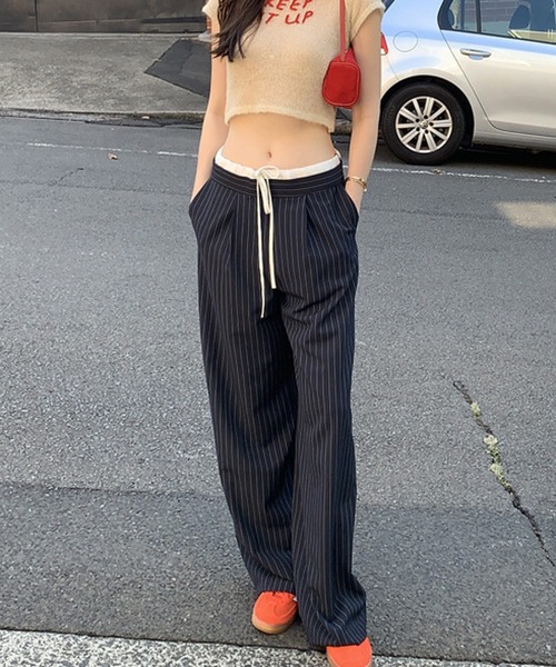 HALEY PESCA（ヘーリーペスカ）の「HALEY PESCA/ダブルウエスト　イージースラックス（スラックス・レディース・ネイビー/グレー・FREE/SMALL/MEDIUM）」の13枚目の写真