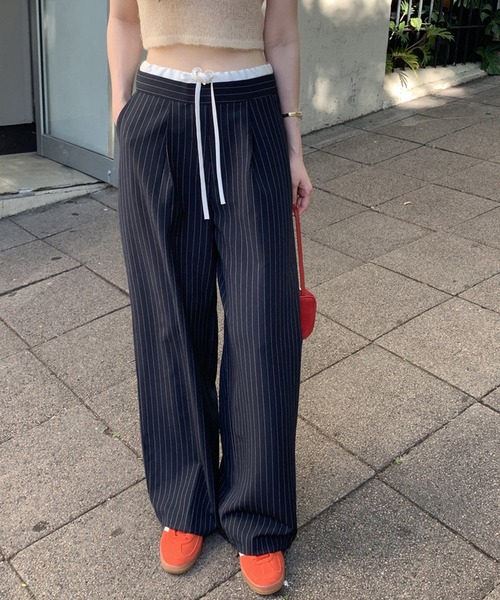 HALEY PESCA（ヘーリーペスカ）の「HALEY PESCA/ダブルウエスト　イージースラックス（スラックス・レディース・ネイビー/グレー・FREE/SMALL/MEDIUM）」の5枚目の写真