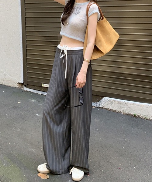 HALEY PESCA（ヘーリーペスカ）の「HALEY PESCA/ダブルウエスト　イージースラックス（スラックス・レディース・ネイビー/グレー・FREE/SMALL/MEDIUM）」の15枚目の写真