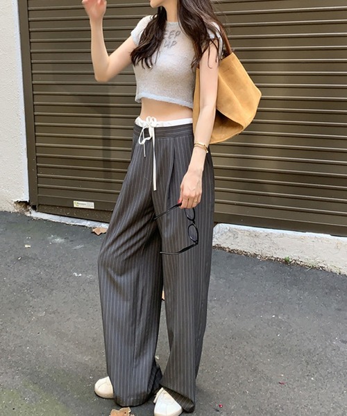 HALEY PESCA（ヘーリーペスカ）の「HALEY PESCA/ダブルウエスト　イージースラックス（スラックス・レディース・ネイビー/グレー・FREE/SMALL/MEDIUM）」の17枚目の写真