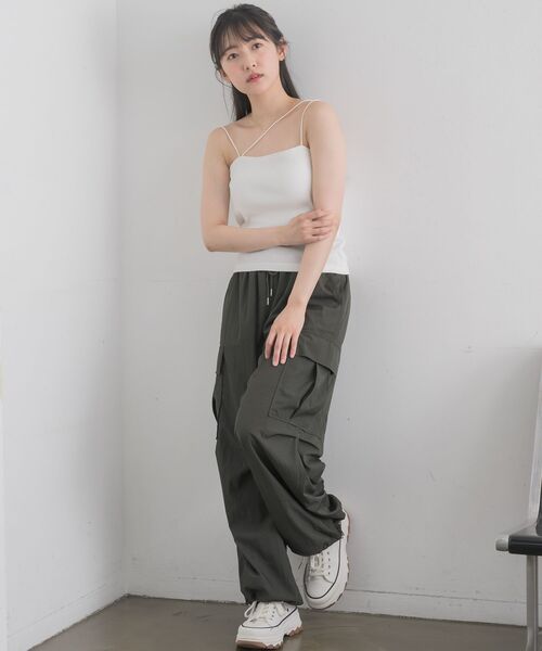 RETRO GIRL（レトロガール）の「アソートカップ付キャミ（キャミソール・レディース・オフホワイト/ナチュラル/ブルー/ブラック/ブラウン・FREE）」の12枚目の写真