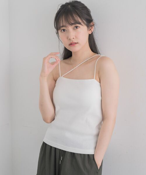 RETRO GIRL（レトロガール）の「アソートカップ付キャミ（キャミソール・レディース・オフホワイト/ナチュラル/ブルー/ブラック/ブラウン・FREE）」の16枚目の写真