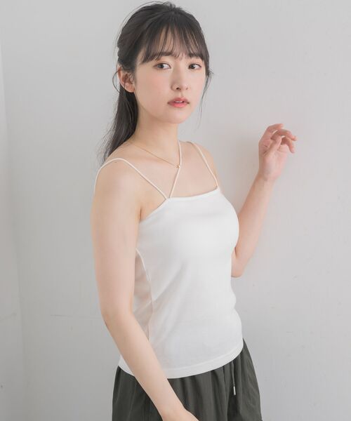 RETRO GIRL（レトロガール）の「アソートカップ付キャミ（キャミソール・レディース・オフホワイト/ナチュラル/ブルー/ブラック/ブラウン・FREE）」の17枚目の写真