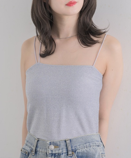 RETRO GIRL（レトロガール）の「アソートカップ付キャミ（キャミソール・レディース・オフホワイト/ナチュラル/ブルー/ブラック/ブラウン・FREE）」の5枚目の写真