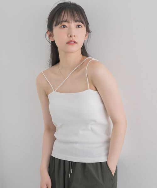 RETRO GIRL（レトロガール）の「アソートカップ付キャミ（キャミソール・レディース・オフホワイト/ナチュラル/ブルー/ブラック/ブラウン・FREE）」の7枚目の写真