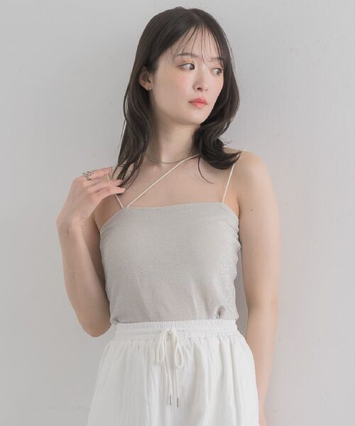 RETRO GIRL（レトロガール）の「アソートカップ付キャミ（キャミソール・レディース・オフホワイト/ナチュラル/ブルー/ブラック/ブラウン・FREE）」の8枚目の写真