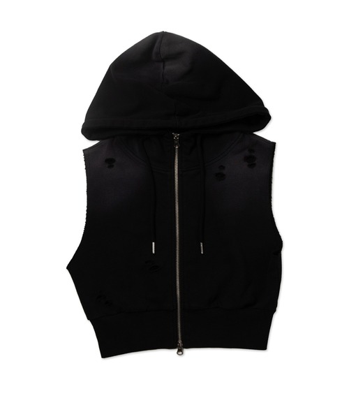 dispark（ディスパーク）の「DISPARK/ヴィンテージウォッシュWジップノースリーブパーカー（パーカー・レディース・ブラック/ブルー系1/杢グレー・FREE）」の22枚目の写真