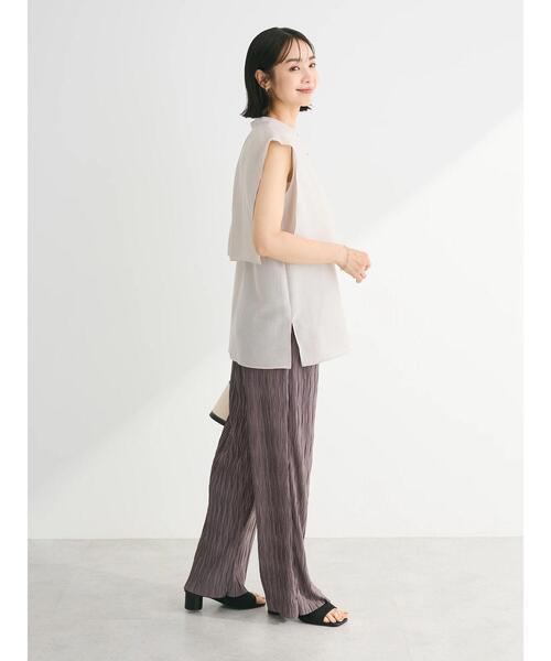 Green　Parks（グリーンパークス）の「レイヤードノースリーブブラウス（シャツ/ブラウス・レディース・ブラック/オフホワイト/ブルー/ライトグレー・FREE）」の13枚目の写真