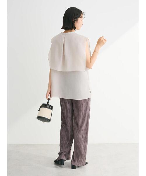 Green　Parks（グリーンパークス）の「レイヤードノースリーブブラウス（シャツ/ブラウス・レディース・ブラック/オフホワイト/ブルー/ライトグレー・FREE）」の12枚目の写真