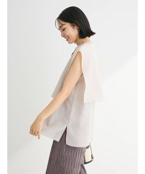 Green　Parks（グリーンパークス）の「レイヤードノースリーブブラウス（シャツ/ブラウス・レディース・ブラック/オフホワイト/ブルー/ライトグレー・FREE）」の10枚目の写真