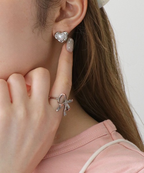 セール】オーバルダブルリングピアス（ピアス（両耳用