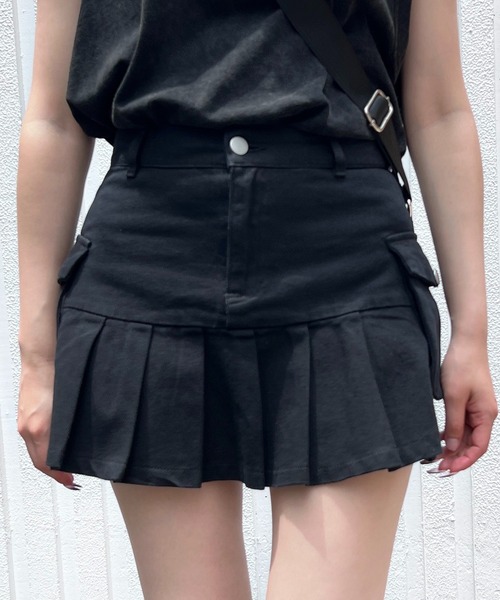 Figments(フィグメンツ)の「カーゴプリーツヘムツイルスカート(スカート・レディース・カーキ/ブラック/その他1・SMALL/MEDIUM)」の1枚目の写真