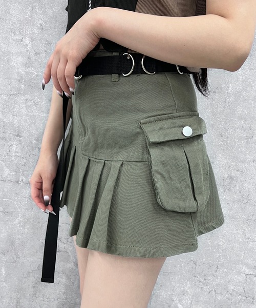 Figments(フィグメンツ)の「カーゴプリーツヘムツイルスカート(スカート・レディース・カーキ/ブラック/その他1・SMALL/MEDIUM)」の8枚目の写真