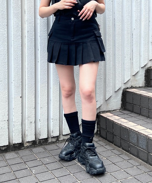 Figments(フィグメンツ)の「カーゴプリーツヘムツイルスカート(スカート・レディース・カーキ/ブラック/その他1・SMALL/MEDIUM)」の9枚目の写真