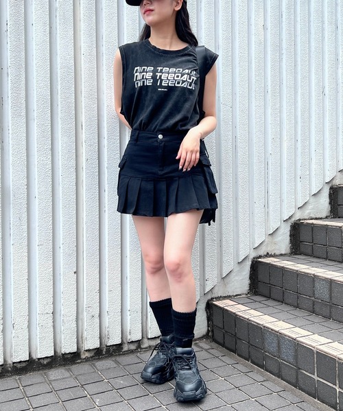 Figments(フィグメンツ)の「カーゴプリーツヘムツイルスカート(スカート・レディース・カーキ/ブラック/その他1・SMALL/MEDIUM)」の10枚目の写真