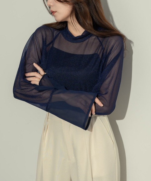 NEUNA（ヌナ）の「フレアスリーヴドッキングルーズトップス（Tシャツ/カットソー・レディース・グレー/アイボリー/ネイビー・FREE）」の9枚目の写真