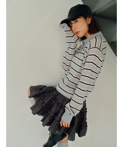 LILY BROWN（リリーブラウン）の「LBロゴ刺繍キャップ（キャップ・レディース・ブラック/ブラウン/ブルー・FREE）」の4枚目の写真