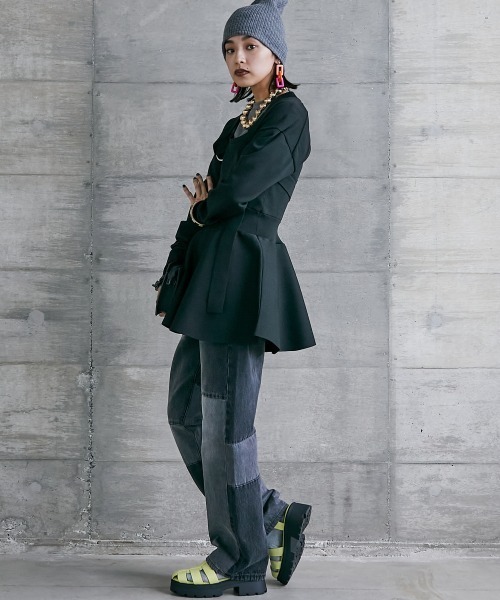 GEVS.（ジェイヴィス）の「 ペプラムニットキャミソールチュニック ＜大きいサイズ有＞GEVS.（キャミソール・レディース・ブラック/ブルー・M/L/LL/3L/4L/5L）」の12枚目の写真
