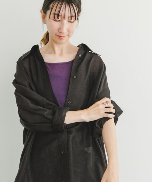 ITEMS URBANRESEARCH（アイテムズ アーバンリサーチ）の「シアーベロアスクエアタンクトップ（タンクトップ・レディース・ベージュ/ボルドー/ブラック・FREE）」の14枚目の写真