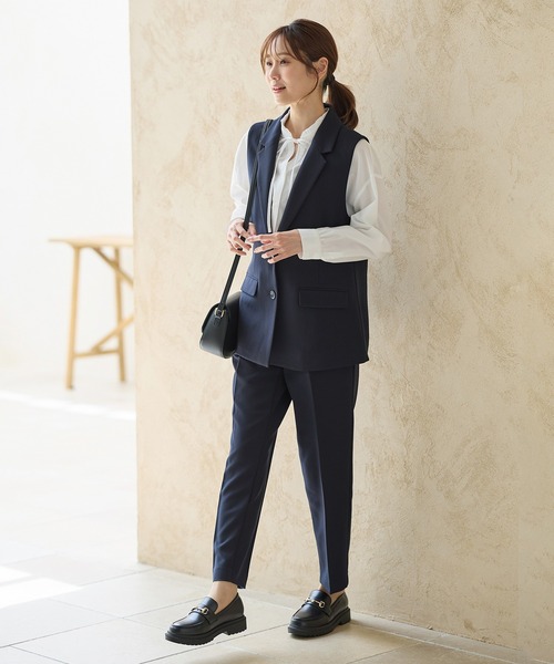 Honeys（ハニーズ）の「【ストレッチ/ウォッシャブル/イージーケア】テーラードジレ（ベスト・レディース・ネイビー/ベージュ/ブラック/杢グレー・S/M/L/LL）」の12枚目の写真