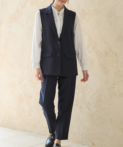 Honeys（ハニーズ）の「【ストレッチ/ウォッシャブル/イージーケア】テーラードジレ（ベスト・レディース・ネイビー/ベージュ/ブラック/杢グレー・S/M/L/LL）」の13枚目の写真