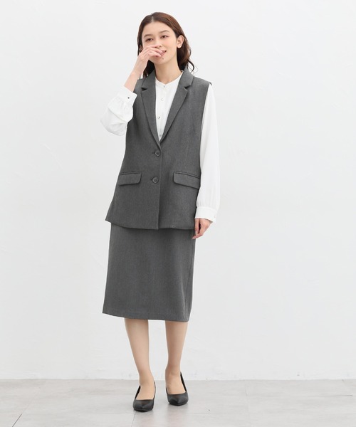 Honeys（ハニーズ）の「【ストレッチ/ウォッシャブル/イージーケア】テーラードジレ（ベスト・レディース・ネイビー/ベージュ/ブラック/杢グレー・S/M/L/LL）」の17枚目の写真