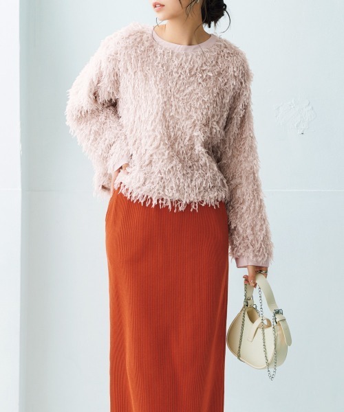 nissen（ニッセン）の「シャギーカットソートップス（Tシャツ/カットソー・レディース・ピンク/アイボリー/ブルーグレー・S/M/L/LL）」の17枚目の写真