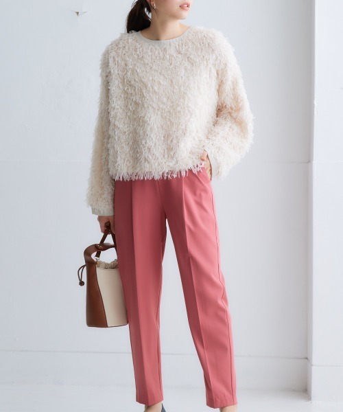 nissen（ニッセン）の「シャギーカットソートップス（Tシャツ/カットソー・レディース・ピンク/アイボリー/ブルーグレー・S/M/L/LL）」の21枚目の写真