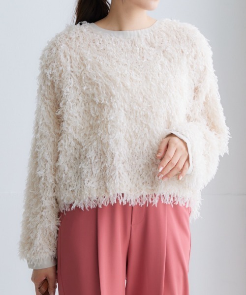 nissen（ニッセン）の「シャギーカットソートップス（Tシャツ/カットソー・レディース・ピンク/アイボリー/ブルーグレー・S/M/L/LL）」の20枚目の写真