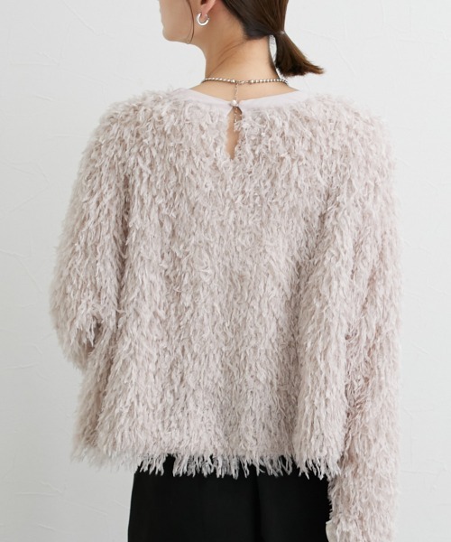 nissen（ニッセン）の「シャギーカットソートップス（Tシャツ/カットソー・レディース・ピンク/アイボリー/ブルーグレー・S/M/L/LL）」の12枚目の写真