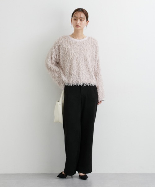 nissen（ニッセン）の「シャギーカットソートップス（Tシャツ/カットソー・レディース・ピンク/アイボリー/ブルーグレー・S/M/L/LL）」の11枚目の写真