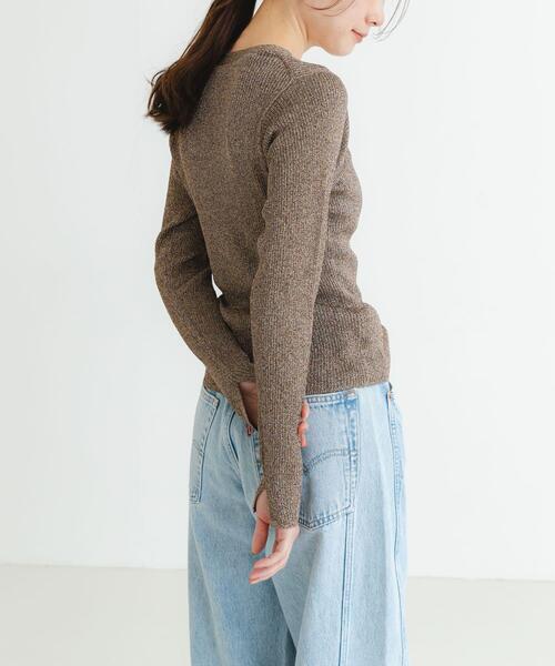 URBAN RESEARCH（アーバンリサーチ）の「ラメリブニットカーディガン（カーディガン/ボレロ・レディース・シルバー/ブラック/ブロンズ/ピンク・FREE）」の13枚目の写真