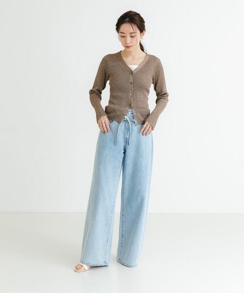URBAN RESEARCH（アーバンリサーチ）の「ラメリブニットカーディガン（カーディガン/ボレロ・レディース・シルバー/ブラック/ブロンズ/ピンク・FREE）」の8枚目の写真