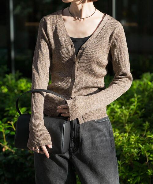 セール】ラメリブニットカーディガン（カーディガン/ボレロ）｜URBAN