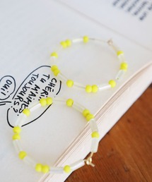 ビーズ2トーンフープピアス