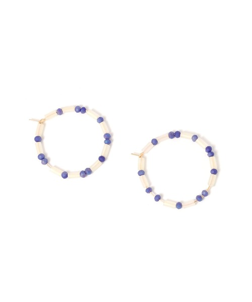niko and...（ニコアンド）の「ビーズ2トーンフープピアス（ピアス（両耳用）・レディース・イエロー/ネイビー・0）」の6枚目の写真