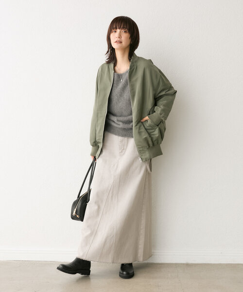 RIVE DROITE（リヴドロワ）の「【褒められアウター】バックコクーンMA-1（MA-1・レディース・キャメル/ベージュ/カーキ・FREE）」の19枚目の写真