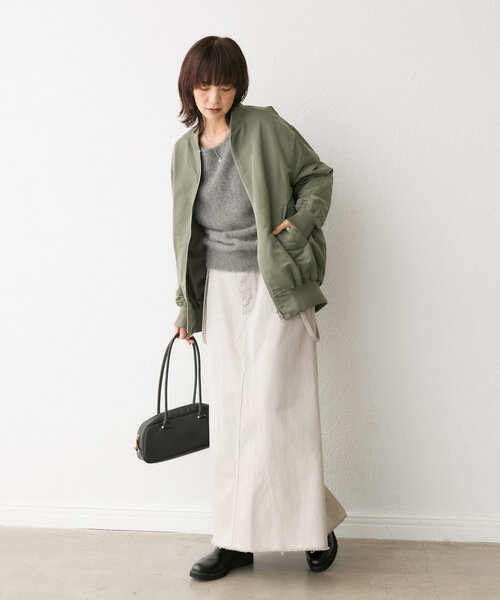 RIVE DROITE（リヴドロワ）の「【褒められアウター】バックコクーンMA-1（MA-1・レディース・キャメル/ベージュ/カーキ・FREE）」の18枚目の写真