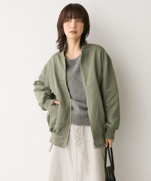 RIVE DROITE（リヴドロワ）の「【褒められアウター】バックコクーンMA-1（MA-1・レディース・キャメル/ベージュ/カーキ・FREE）」の14枚目の写真