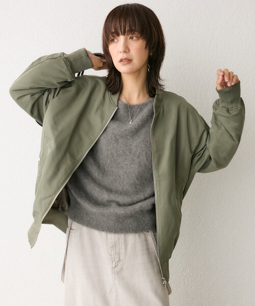 RIVE DROITE（リヴドロワ）の「【褒められアウター】バックコクーンMA-1（MA-1・レディース・キャメル/ベージュ/カーキ・FREE）」の12枚目の写真