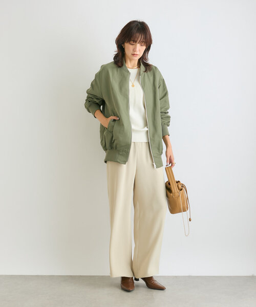 RIVE DROITE（リヴドロワ）の「【褒められアウター】バックコクーンMA-1（MA-1・レディース・キャメル/ベージュ/カーキ・FREE）」の9枚目の写真