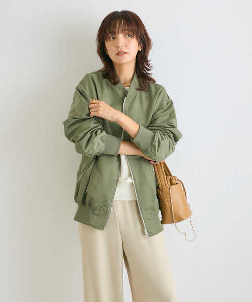 RIVE DROITE（リヴドロワ）の「【褒められアウター】バックコクーンMA-1（MA-1・レディース・キャメル/ベージュ/カーキ・FREE）」の6枚目の写真