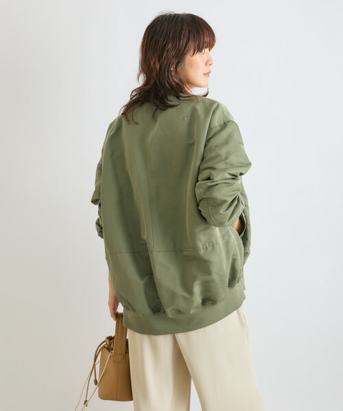 RIVE DROITE（リヴドロワ）の「【褒められアウター】バックコクーンMA-1（MA-1・レディース・キャメル/ベージュ/カーキ・FREE）」の4枚目の写真