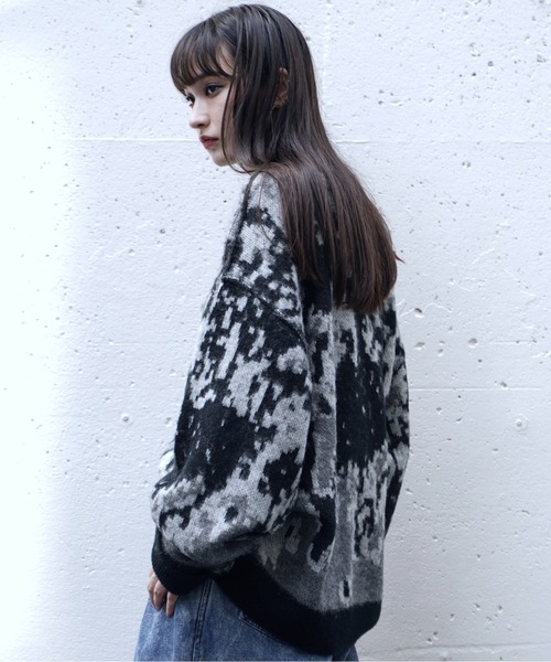 セール】しの - Shaggy Gradation Knit / シャギーグラデーション